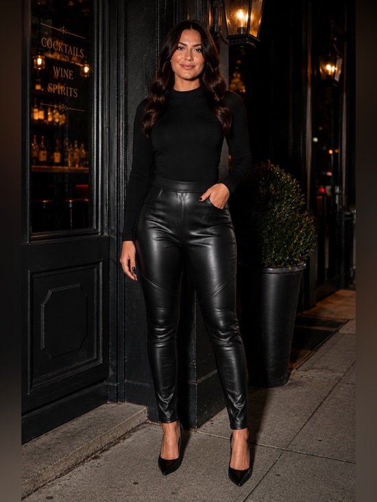 Michael Kors Pants - Michael Kors Black Faux Leather High-Rise Skinny Pants. Size 1X
